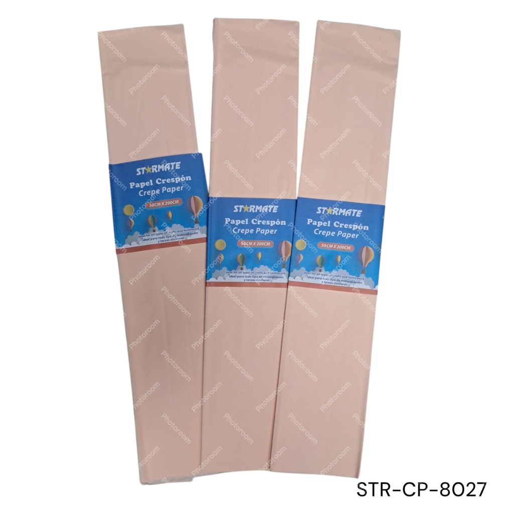 PAPEL CRESPON 50X200 CM COLOR PIEL PQT. 10 UD.