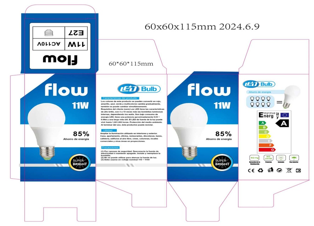 BOMBILLO AHORRATIVO E27/110V/ 11W CXB-100UD.