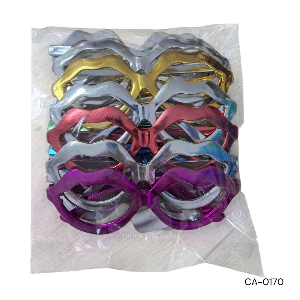 LENTE FIESTA LABIOS METALICO