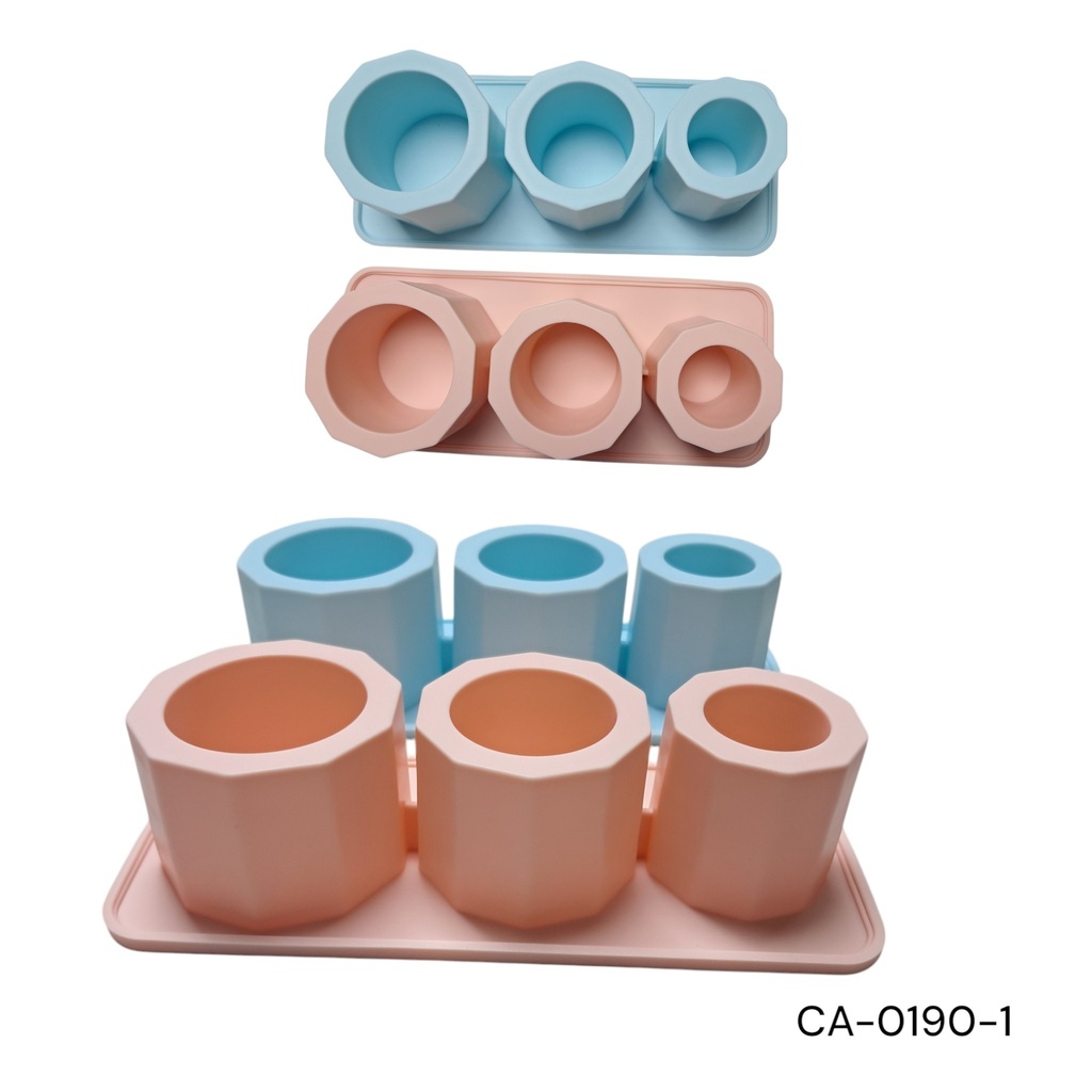 MOLDE SILICON HIELO POLIGONO VASO CXB-40 UD.
