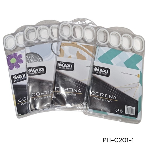 [PH-C201-1] CORTINA BANO 4 DISENOS  CXB-120UD.