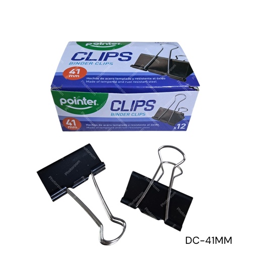 [DC-41MM] CLIPS SUJETA PAPEL 41MM 12U