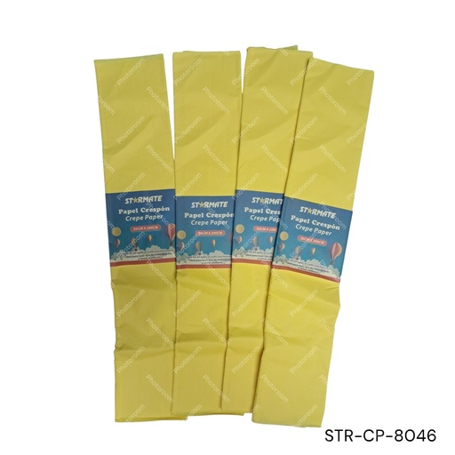[STR-CP-8046] PAPEL CRESPON 50X200 CM AMARILLO PQT.10UD.  CXB-20
