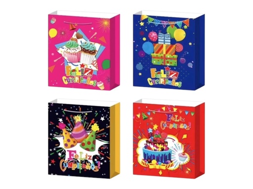 [CA-0077-L] BOLSA PAPEL CUMPLEANOS L   CXB-240PZA.